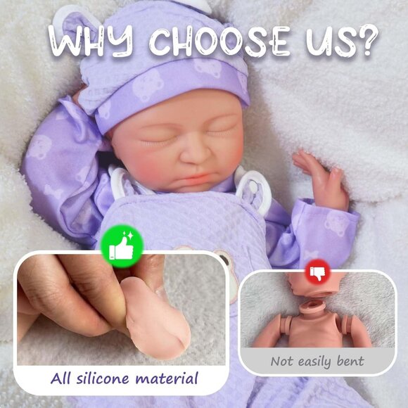 20in Full Silicone Reborn Angela-yellow Baby Girl Dolls Lifelike 8.61LB Weight - Picture 3 of 6